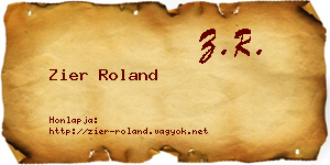 Zier Roland névjegykártya