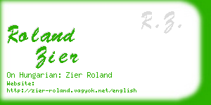 roland zier business card